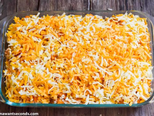 Step 5 How to make dorito chicken casserole without sour cream, putting cheese on top