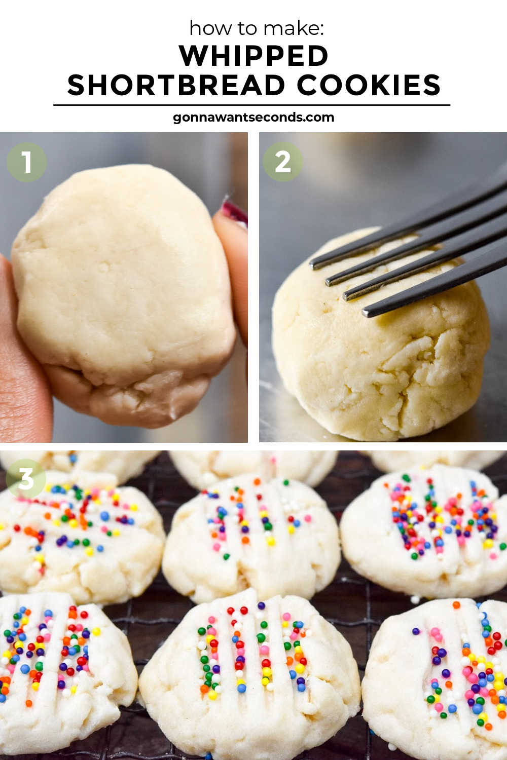 Step by step how to make whipped shortbread cookies
