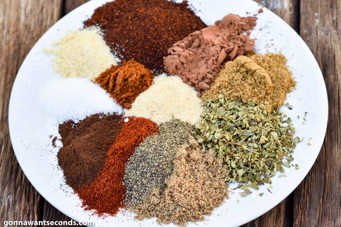 Chili Seasoning ingredients on a plate