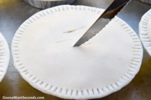 How to make KFC chicken pot pie, knife cutting pie dough