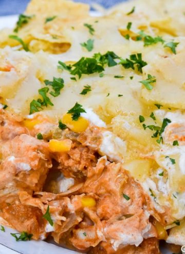 Mexican chicken casserole on a plate