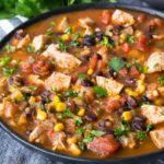 easy mexican chicken soup in a bowl