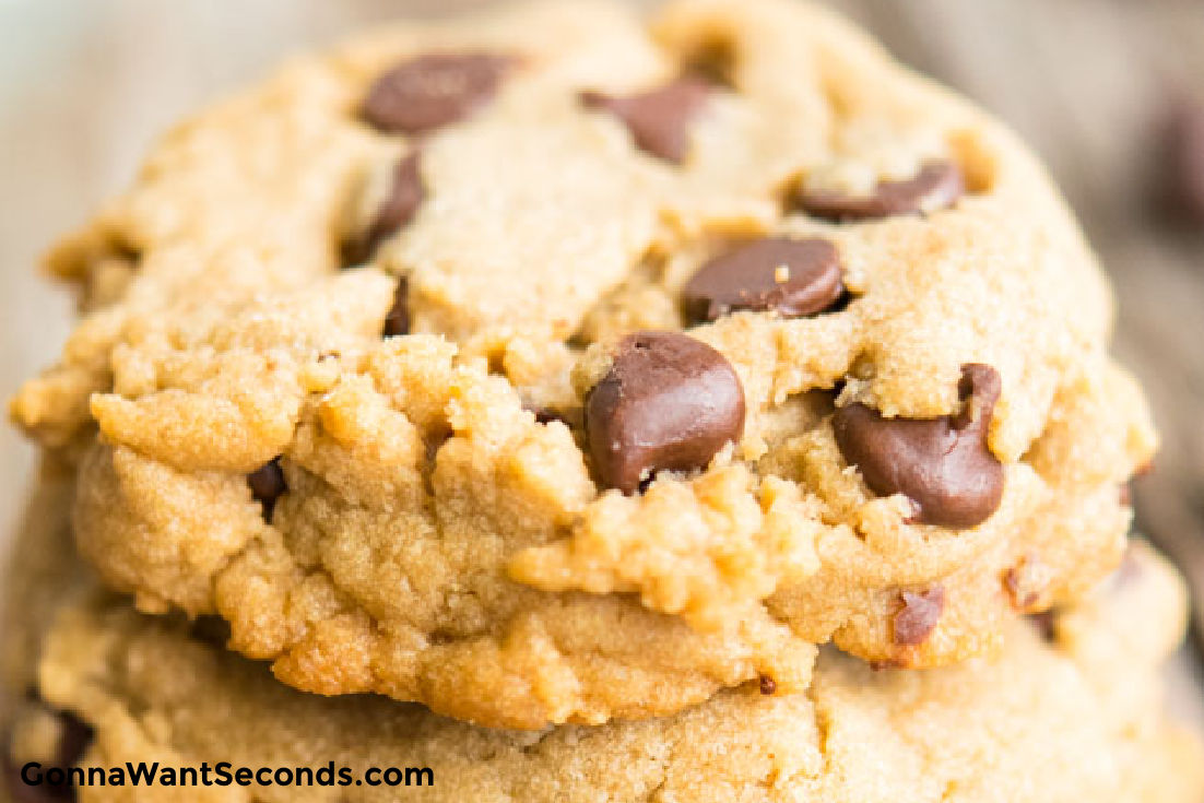 peanut butter chocolate chip cookies close up