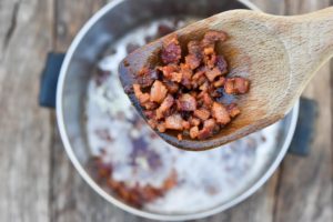 How to make Pork Stew, frying the bacon