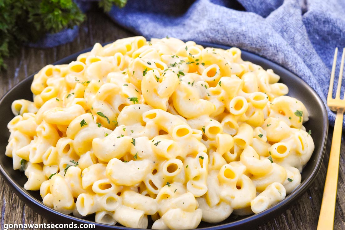 stovetop mac and cheese on a plate