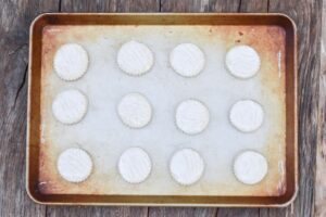 Step 7 how to make Bisquick rolled biscuit, Place on an ungreased cookie sheet, with the sides of the biscuits touching.