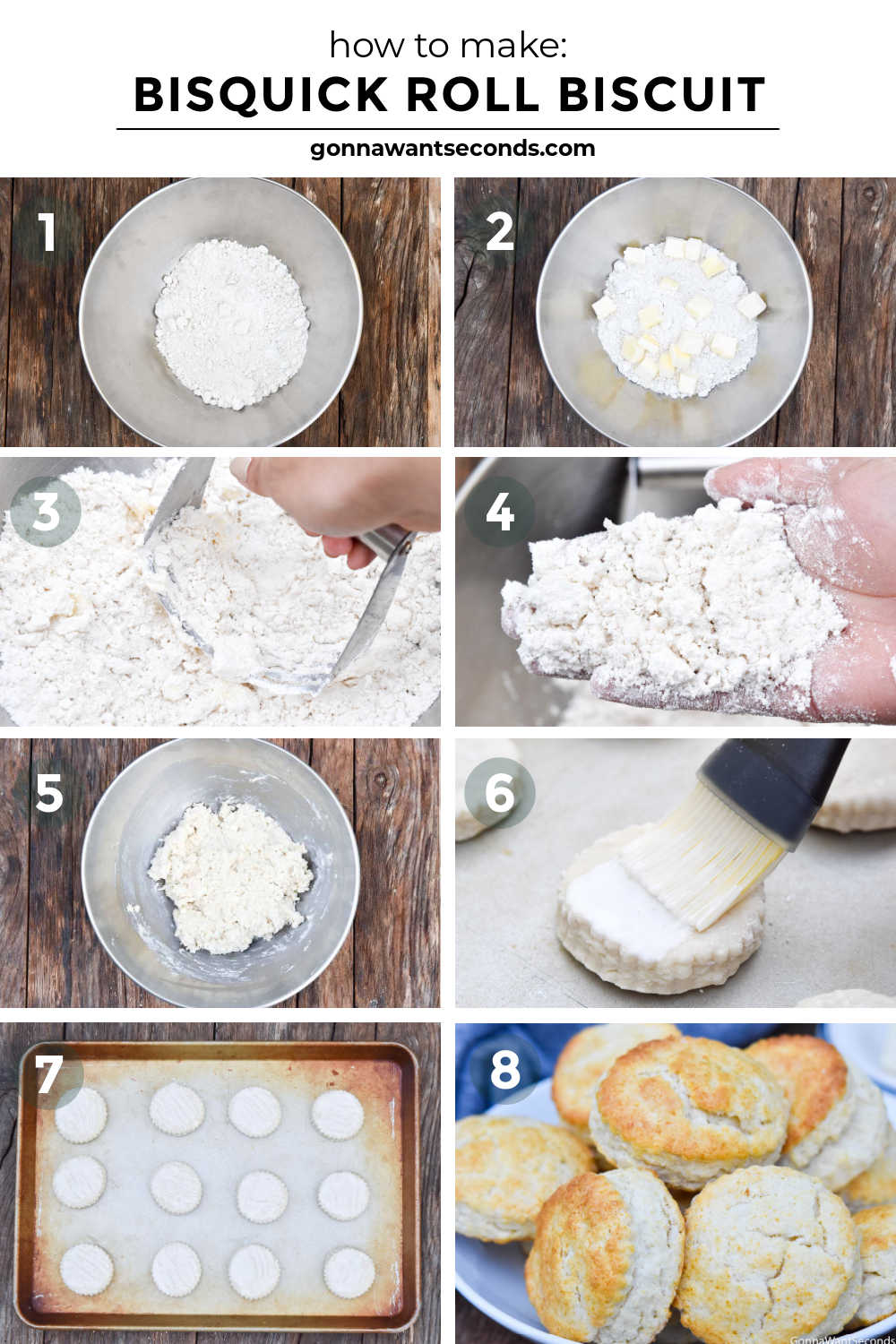 Step by step how to make Bisquick rolled biscuit