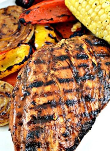 Grilled Chicken Marinade with grilled veggies on the side