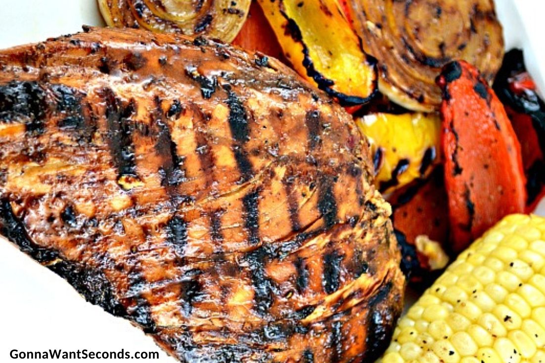 Memorial Day Recipes, Grilled Chicken Marinade with grilled veggies on the side