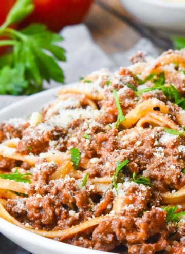 Weeknight Bolognese on a plate
