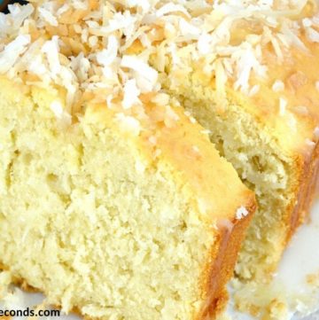 Coconut buttermilk cake loaf with slices