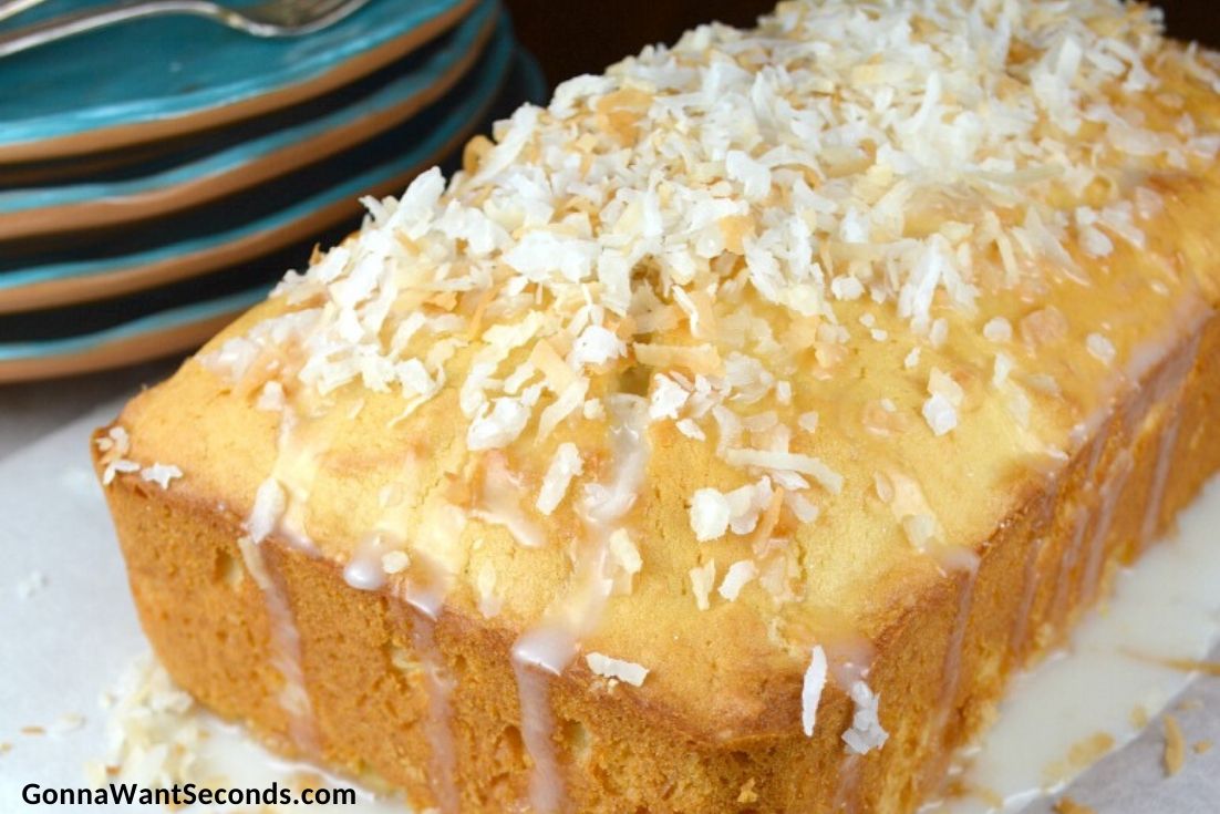Coconut buttermilk cake loaf with slices