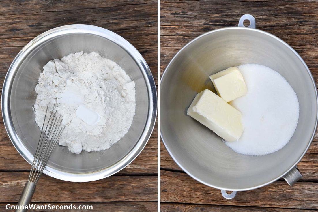 How to make Lemon Sugar Cookies, mixing dry ingredients, creaming butter