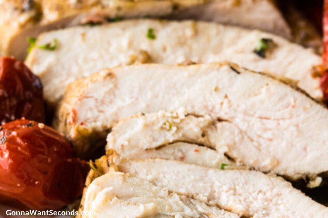 Slices of Sheet Pan Italian Chicken Dinner