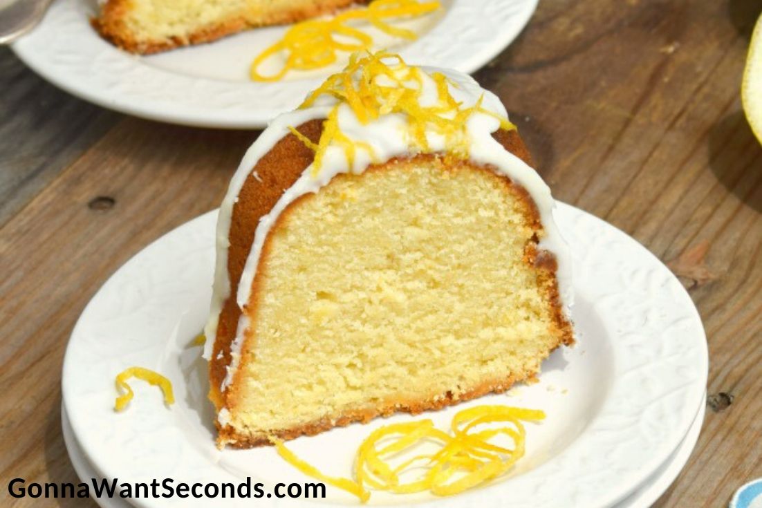 A slice of Lemon cream cheese pound cake