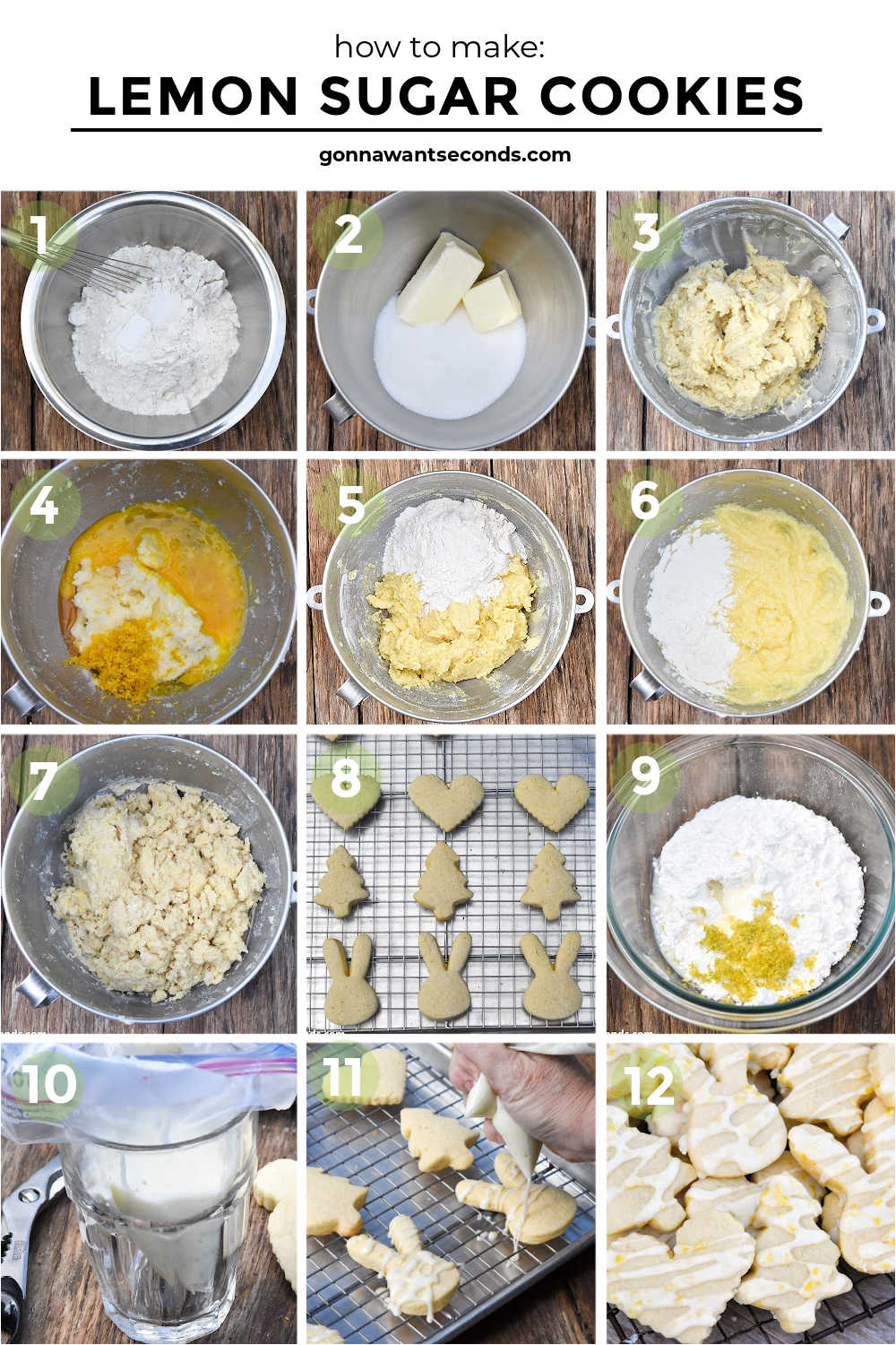 Step by step how to make lemon sugar cookies