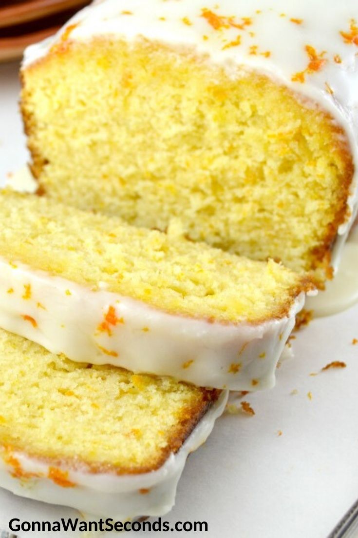 Orange Pound Cake with orange syrup and orange glaze