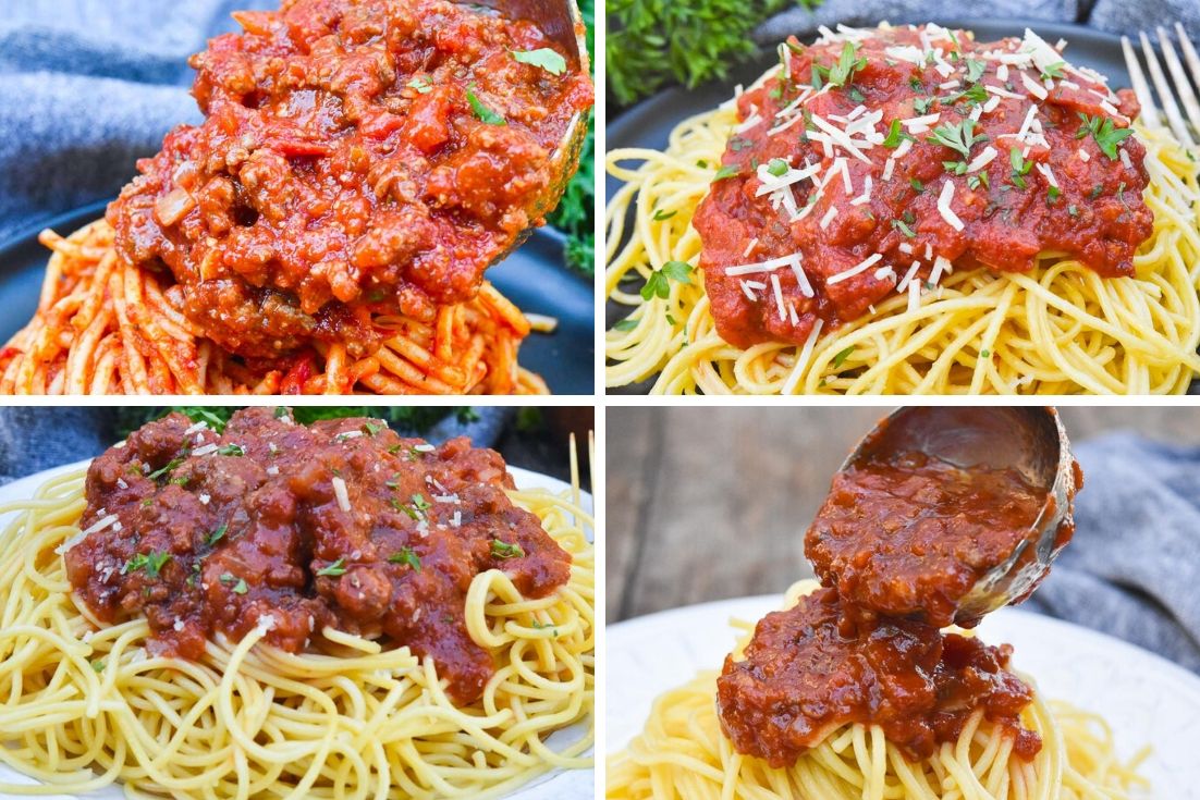 spaghetti sauce recipes collage