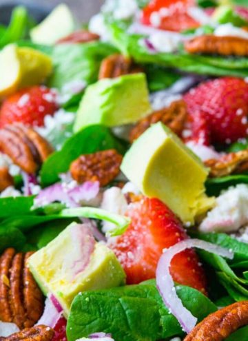 Strawberry Spinach Salad, close up