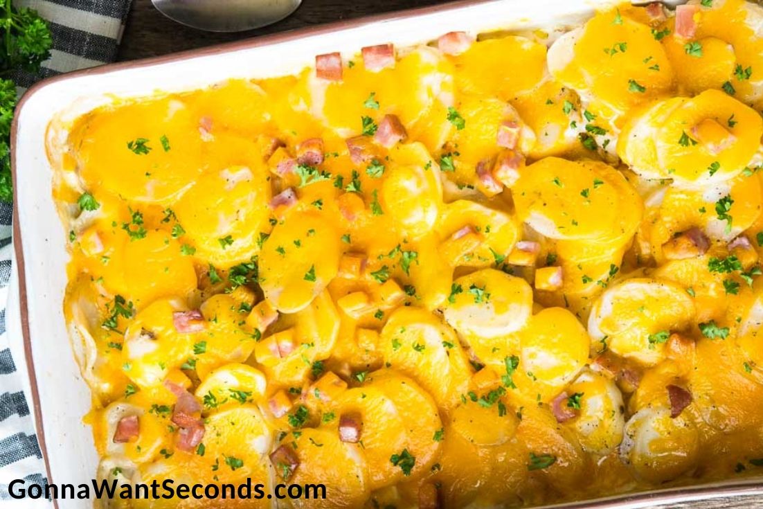 cheesy scalloped potatoes and ham casserole