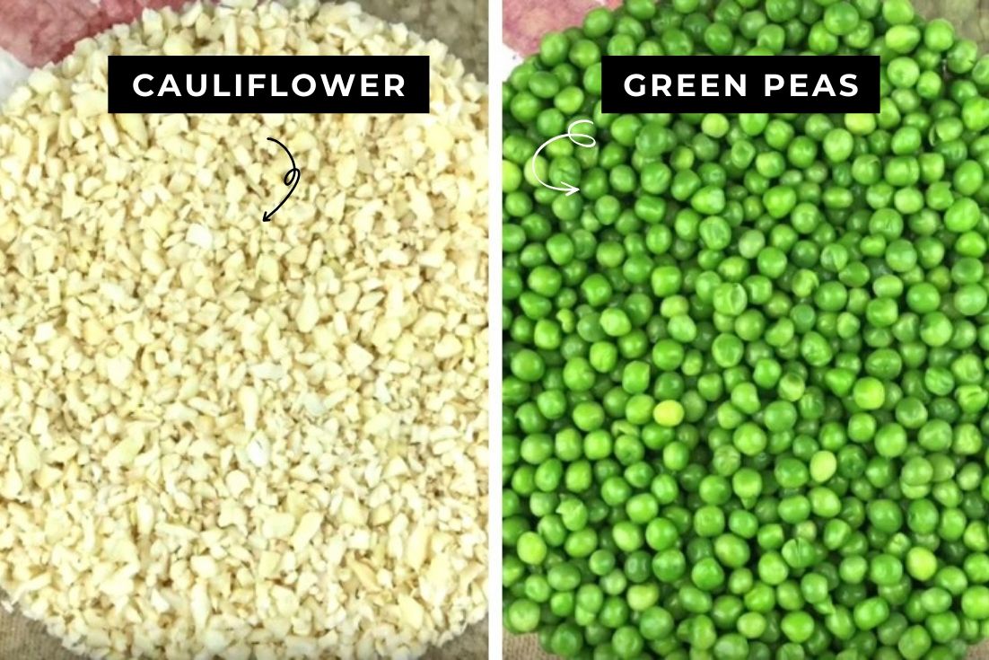 Cauliflower Rice and green peas