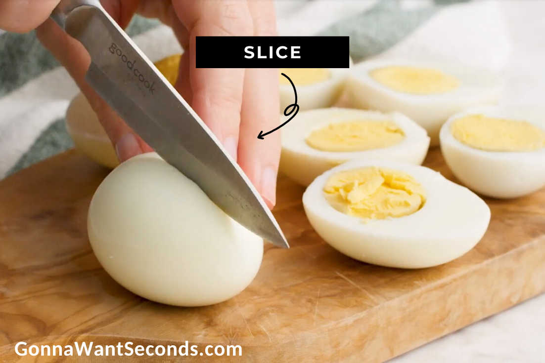 How to make classic deviled eggs, cutting had boiled eggs