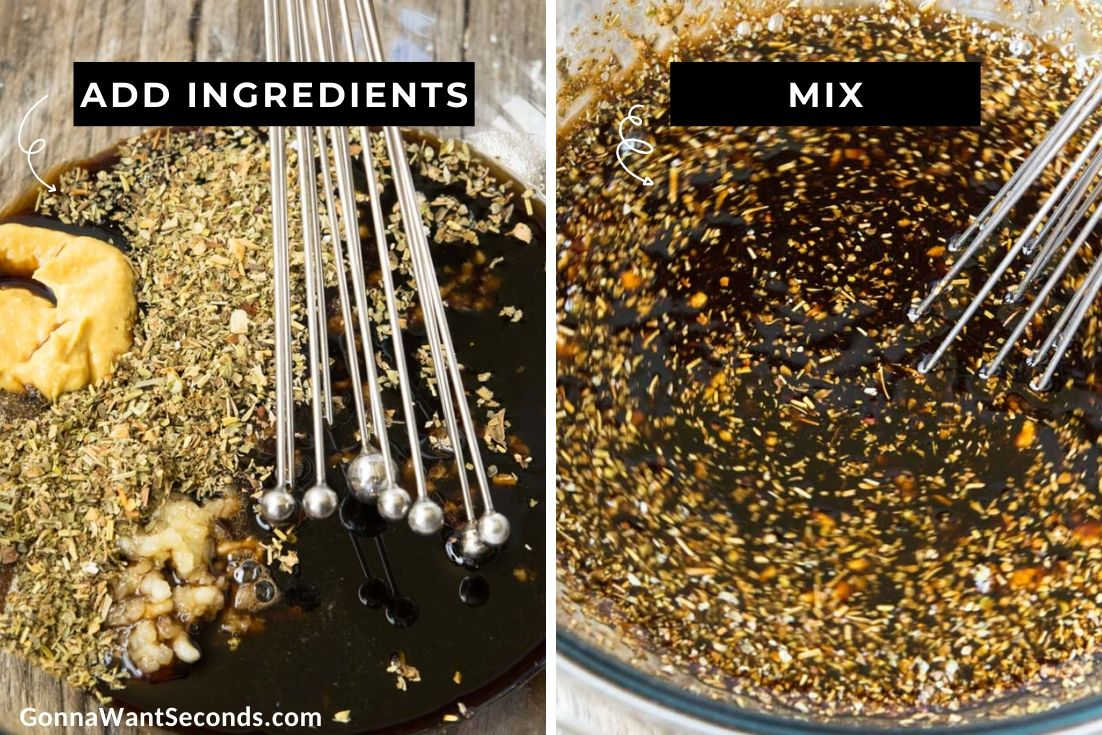 How to make Honey Balsamic Chicken, mixing the ingredients for sauce