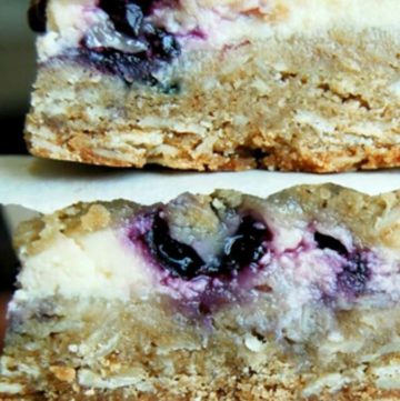 lemon blueberry bars stack on top of each other
