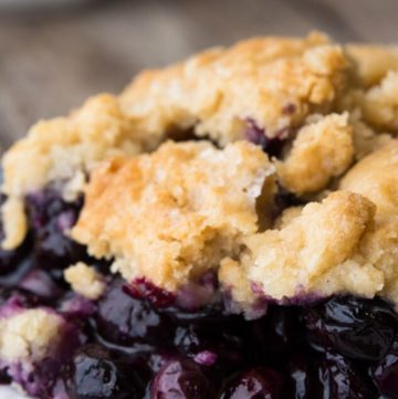 Blueberry cobbler on a plate