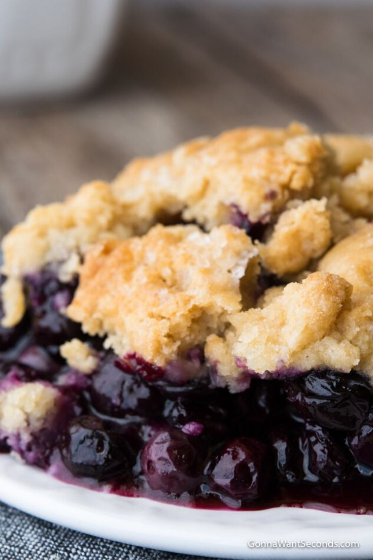 Blueberry cobbler on a plate