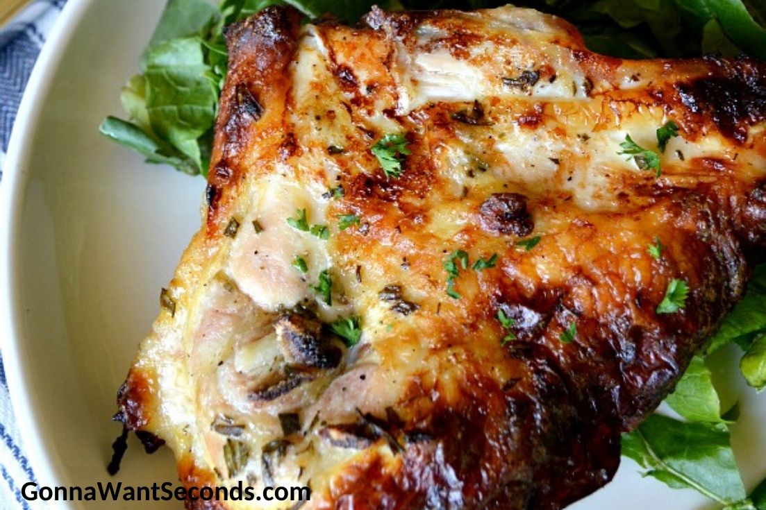 Buttermilk Roasted Chicken with leafy greens on the side