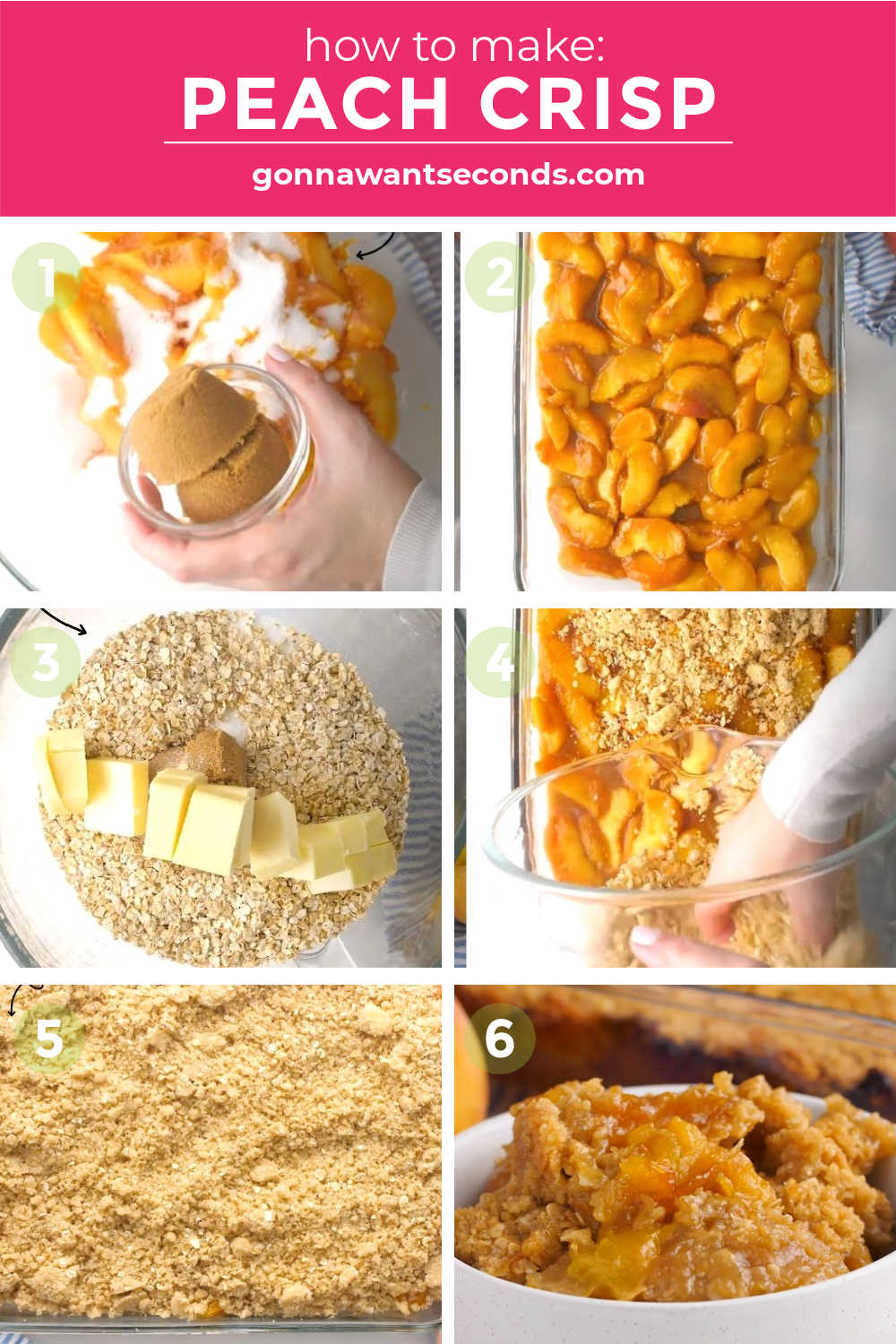 step by step how to make peach crisp