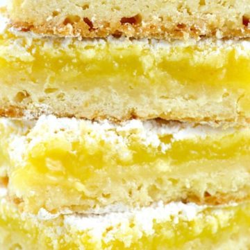 Lemon Bars stack on top of each other