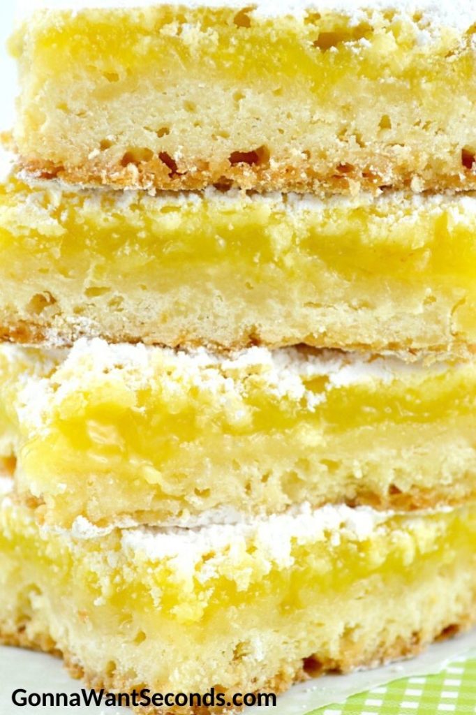 Lemon Bars stack on top of each other