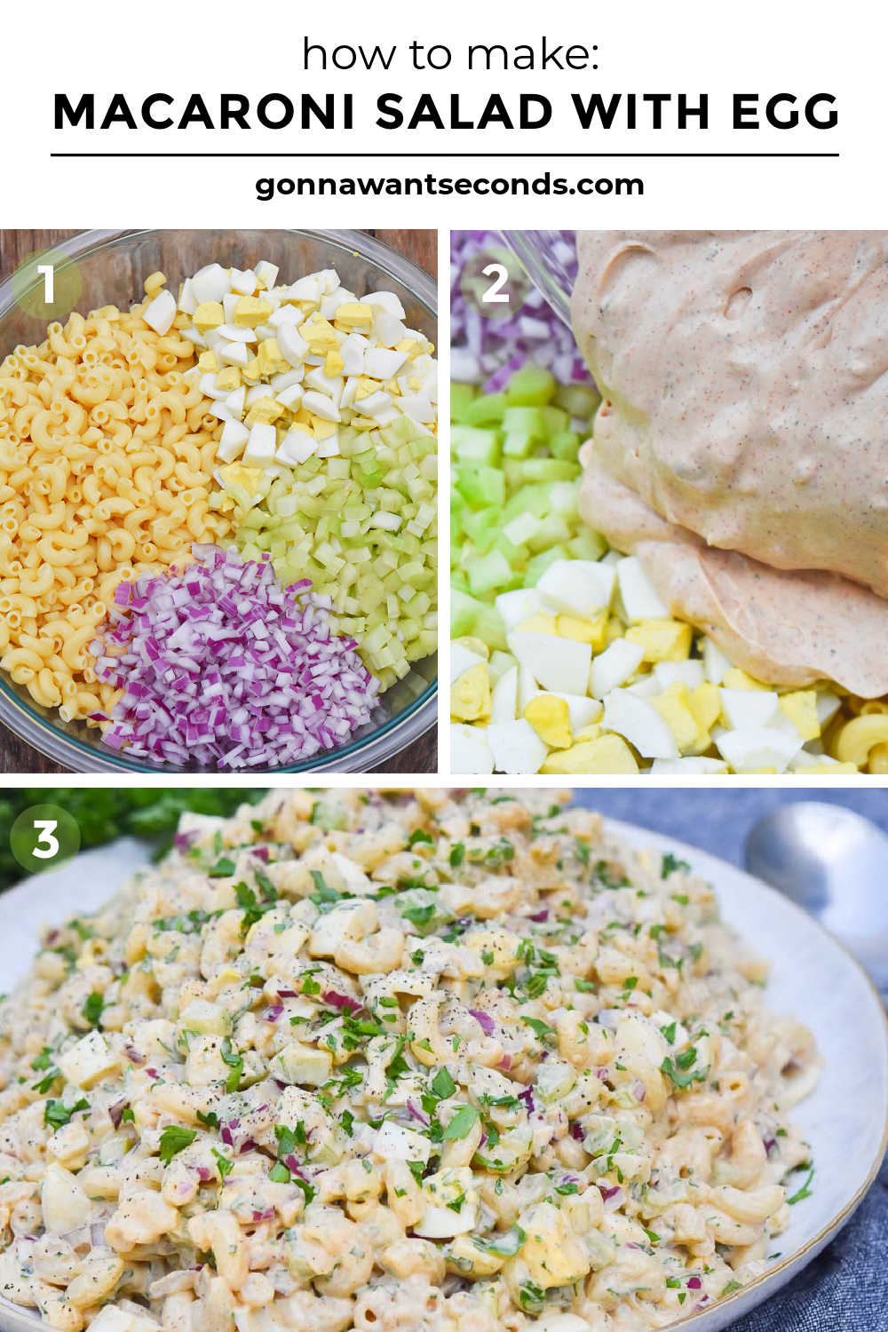 Step by step how to make macaroni salad with egg