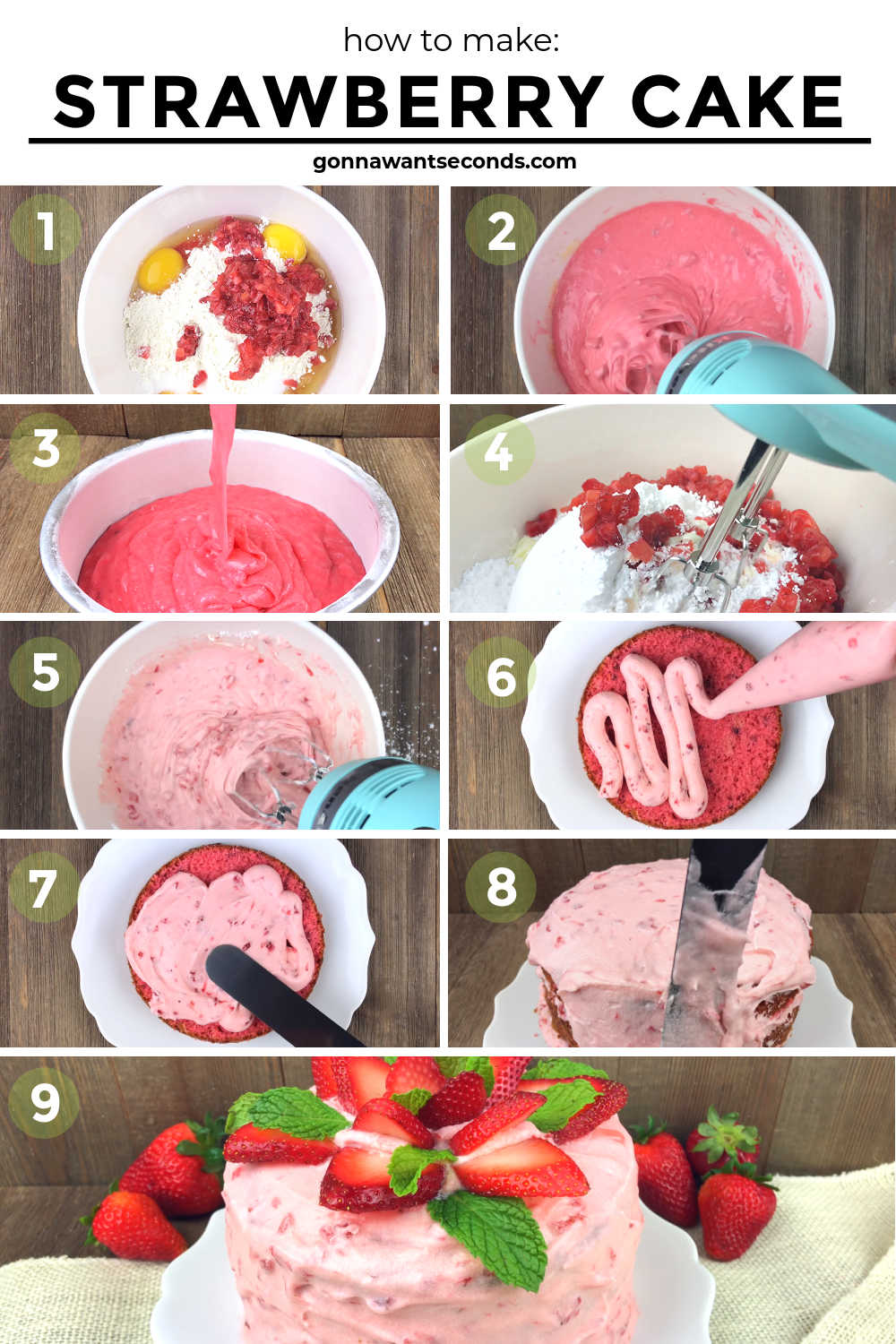 step by step how to make strawberry cake