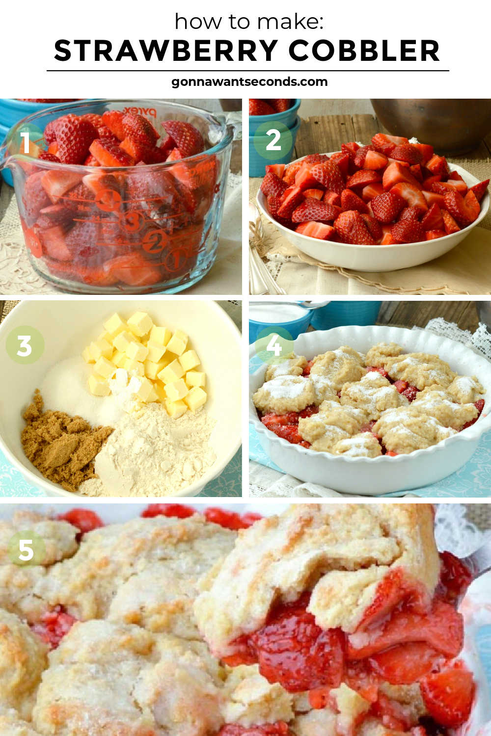 Step by step how to make strawberry cobbler