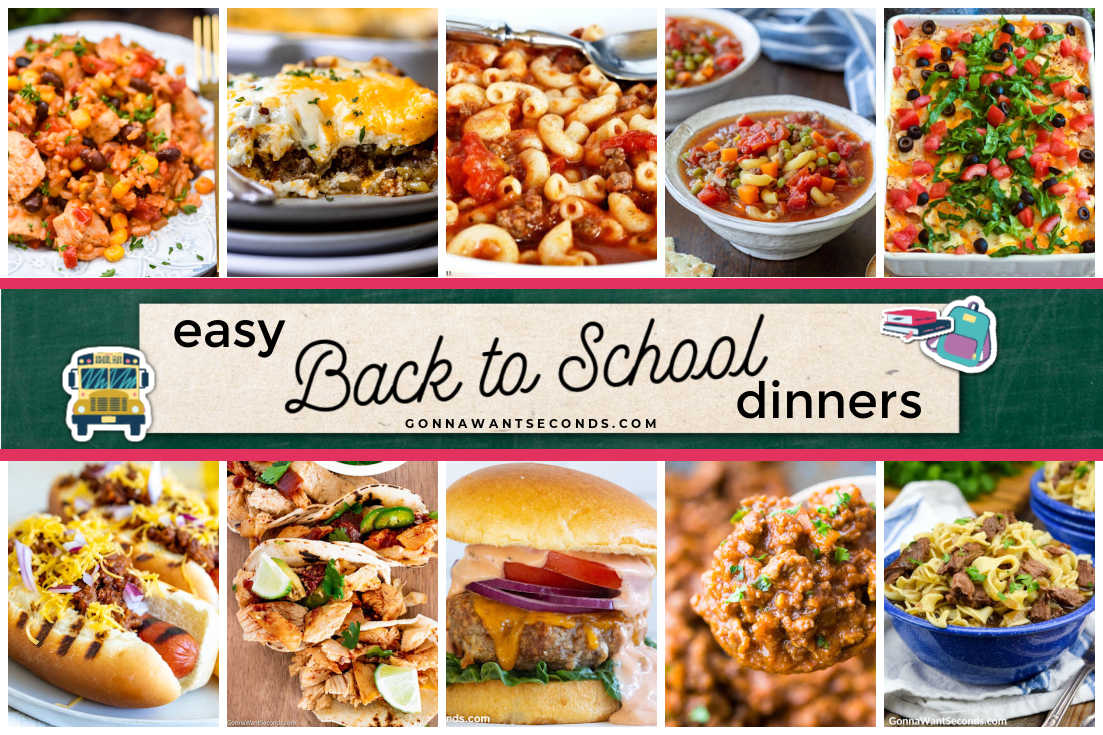 back to school dinners list , montage