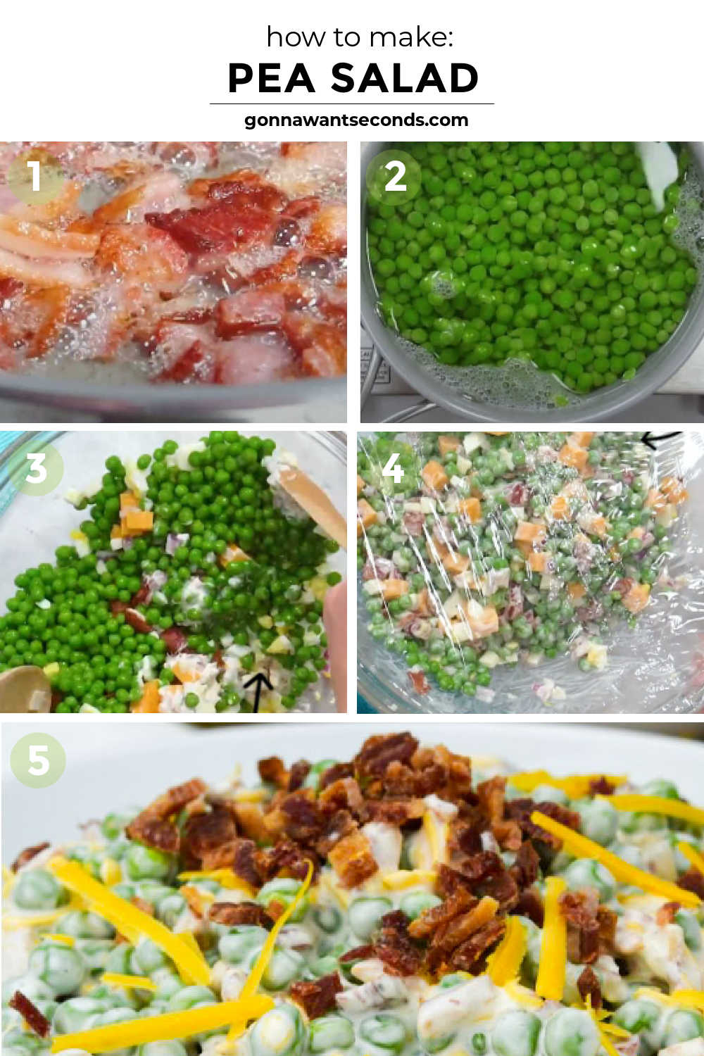 Step by step how to make pea salad