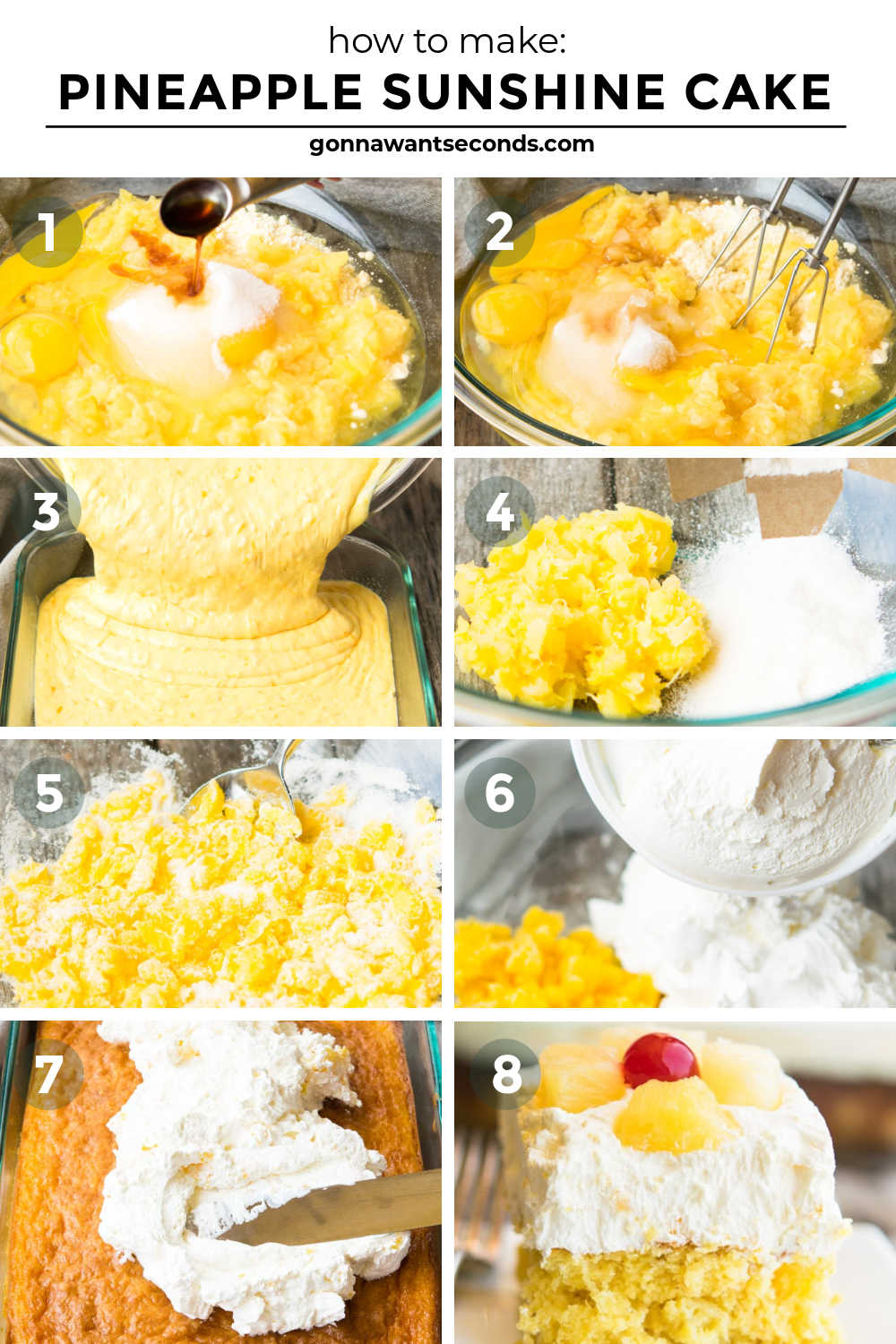 Step by step how to make pineapple sunshine cake