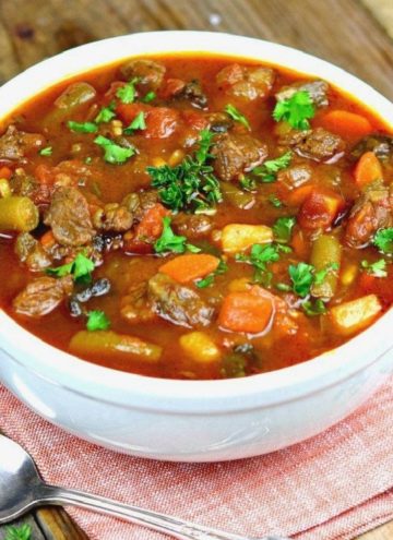 Vegetable Beef Soup in a bowl