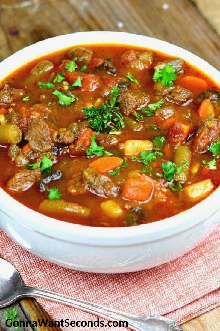 Vegetable Beef Soup in a bowl