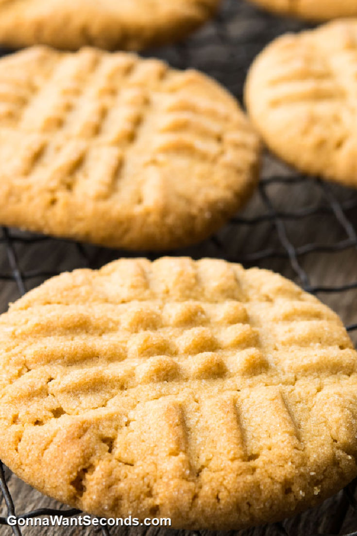 peanut butter cookies on a cooling rack
