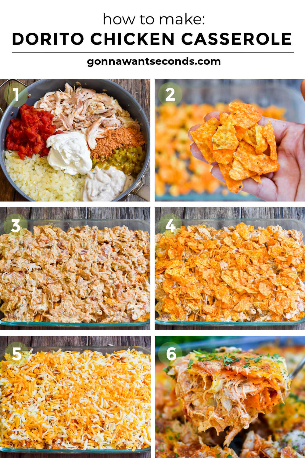 Step by step how to make Dorito Chicken Casserole