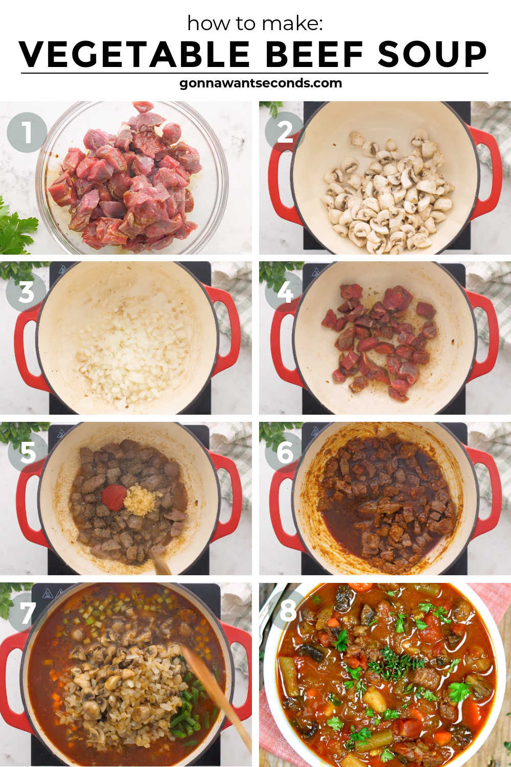 Step by step how to make vegetable beef soup