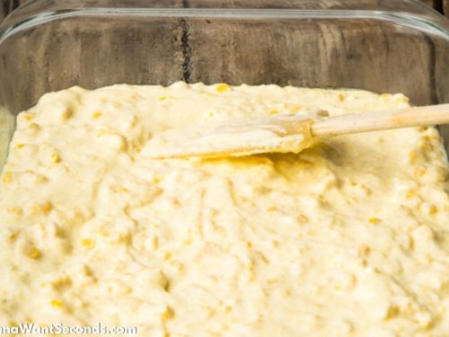 How to make Paula Deen Corn Casserole, transfering the mixture in the prepared baking dish