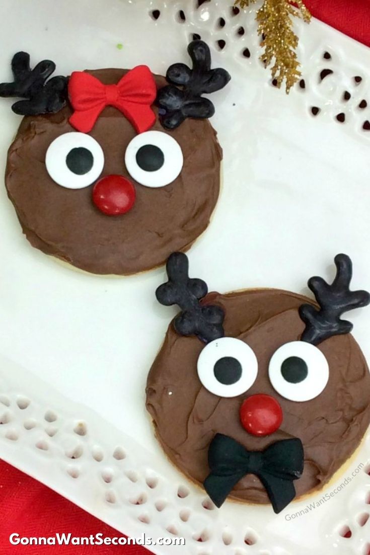 Reindeer Cookies on a serving plate