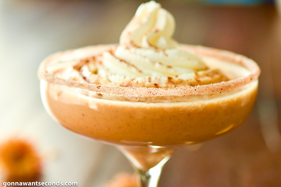 Pumpkin pie martini with whip cream on top