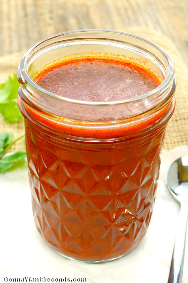 Enchilada Sauce in a mason jar