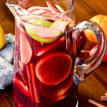 A pitcher of fall sangria